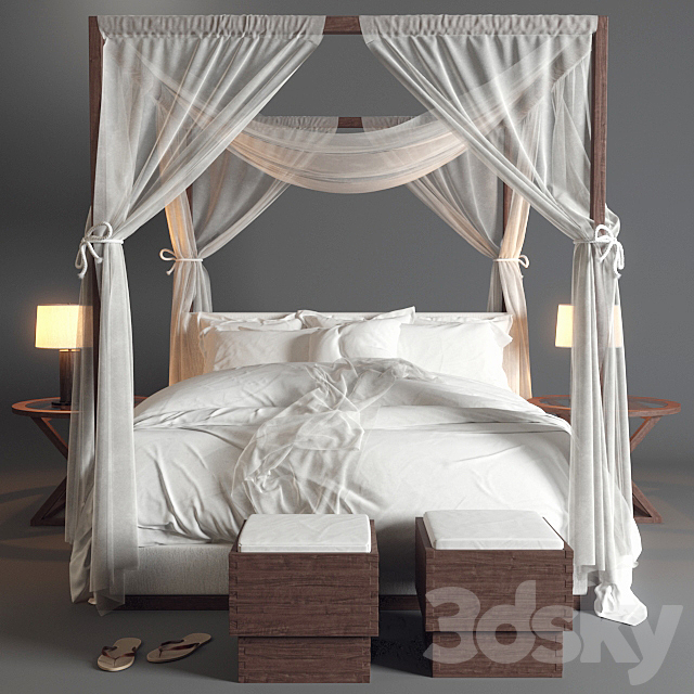 Desert Modern Canopy Bed Ralph Lauren (vray GGX) 3DSMax File - thumbnail 1