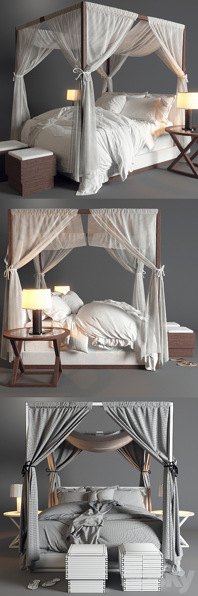 Desert Modern Canopy Bed Ralph Lauren (vray GGX) 3DSMax File - thumbnail 2