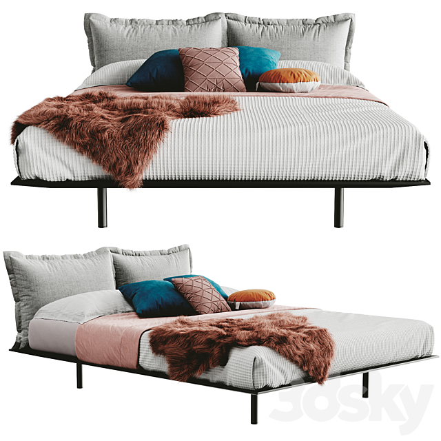 Desiree Bed Platz Fur Plaid 3DS Max Model - thumbnail 4