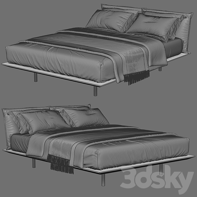 Desiree Platz Bed 183 cm 3DSMax File - thumbnail 3