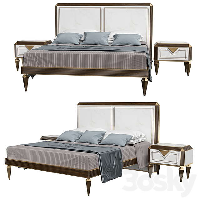 DIAMANTE BED 3DS Max Model - thumbnail 2