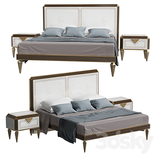 DIAMANTE BED 3DS Max Model - thumbnail 4