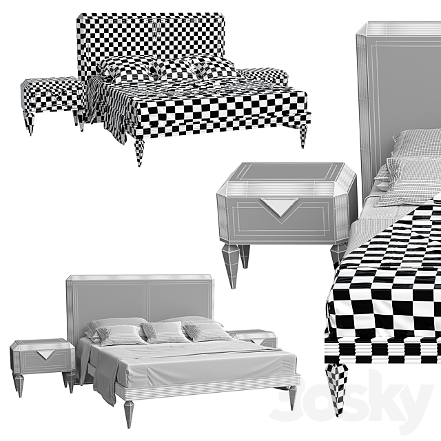 DIAMANTE BED 3DS Max Model - thumbnail 5