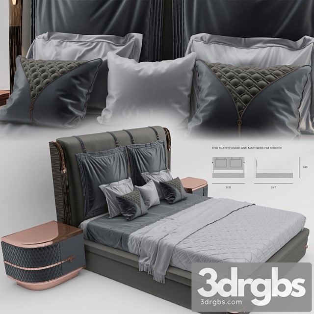 Diamond bed by turri 2 3dsmax Download - thumbnail 1