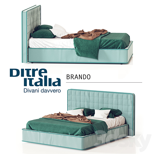 Ditre Italia BRANDO bed 3DS Max Model - thumbnail 1