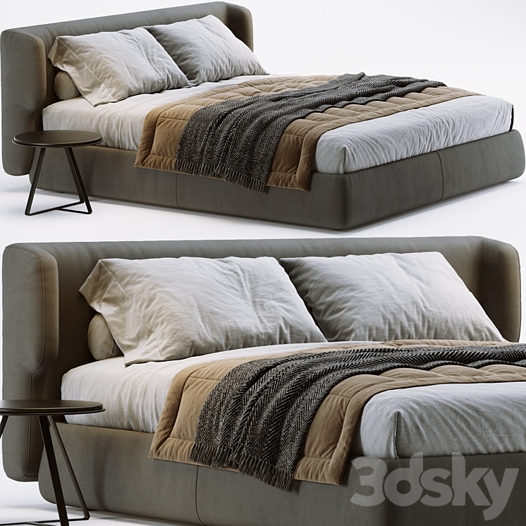 Ditre italia claire bed 3DS Max Model - thumbnail 1