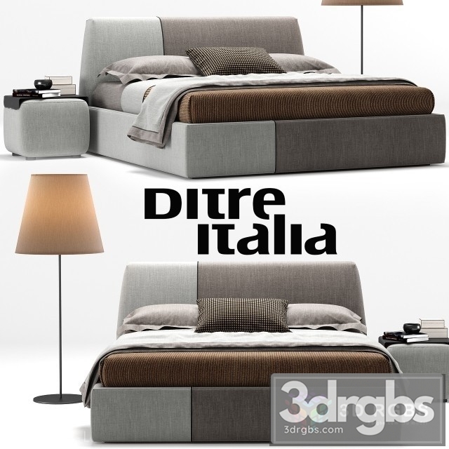 Ditre Italia Dixon Bed 3dsmax Download - thumbnail 1