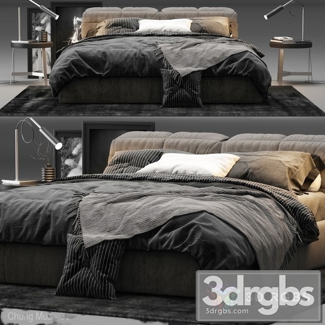 Ditre Italia Dunn Bed 3dsmax Download - thumbnail 1