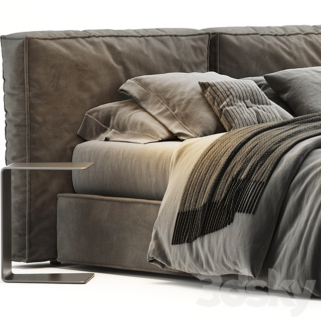 Ditre italia flann bed 3DS Max Model - thumbnail 3