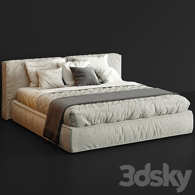 Ditre Italia Flann Bed 3DS Max Model - thumbnail 2