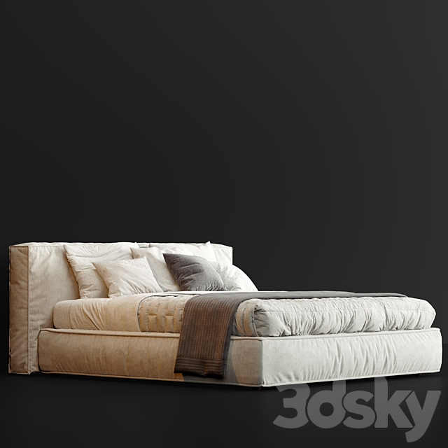 Ditre Italia Flann Bed 3DS Max Model - thumbnail 3