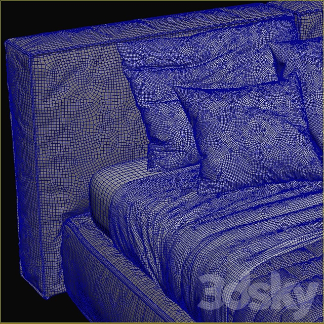 Ditre Italia Flann Bed 3DS Max Model - thumbnail 4