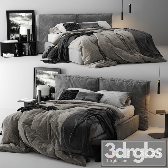 Ditre Italia Flann Bed 3dsmax Download - thumbnail 1