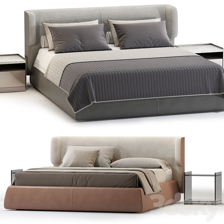 Ditreitalia CLAIRE Bed 3DS Max Model - thumbnail 2