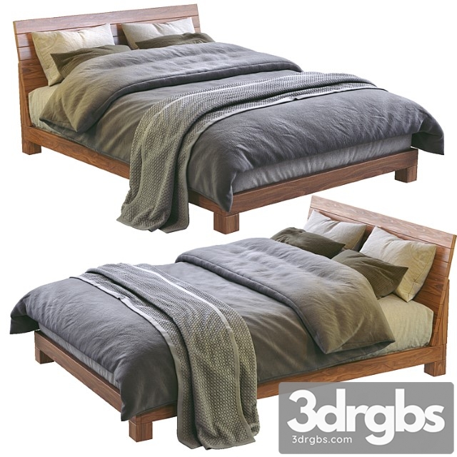 Dondra teak queen bed 2 3dsmax Download - thumbnail 1