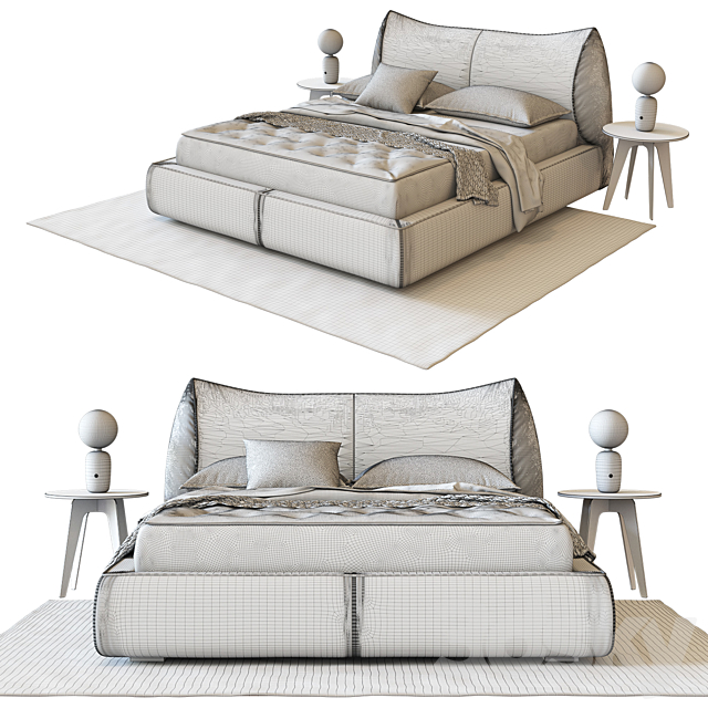 Dorelan D_Sign Smooth bed by Enrico Cesana 3DSMax File - thumbnail 2