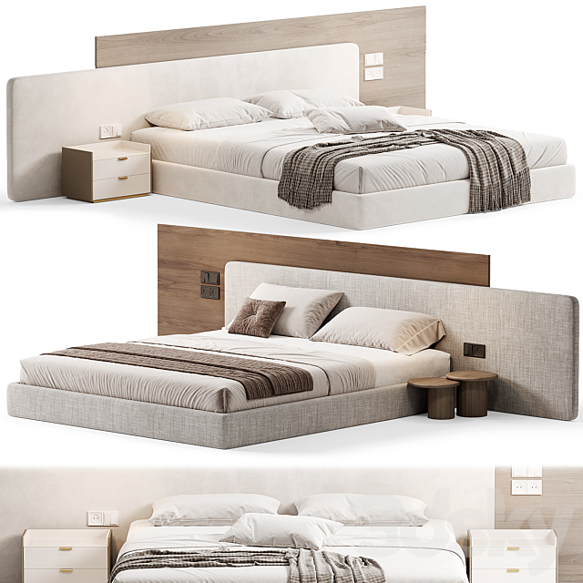 Double bed 03 3ds Max - thumbnail 1