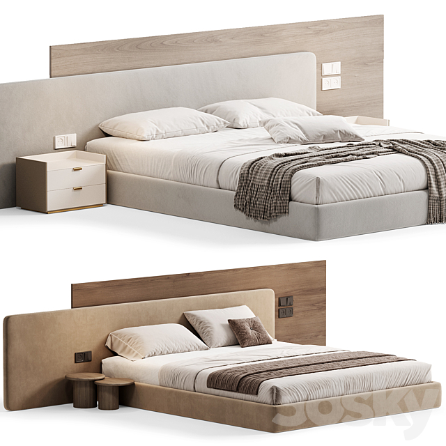 Double bed 03 3ds Max - thumbnail 2