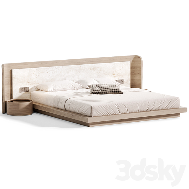 Double bed 04 3ds Max - thumbnail 2