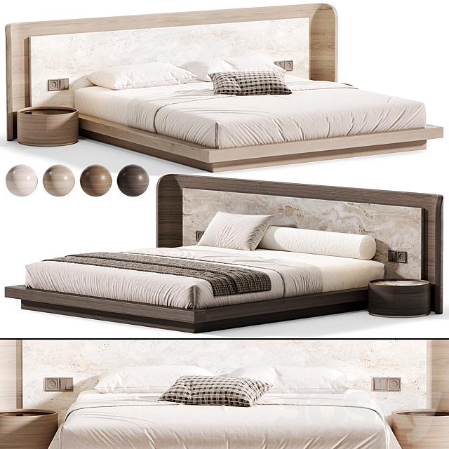 Double bed 04 3ds Max - thumbnail 3