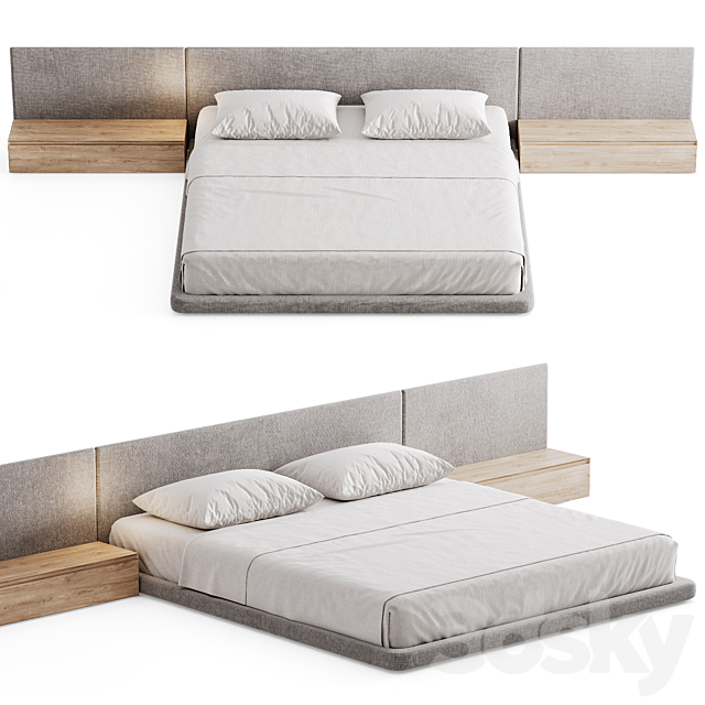 Double bed 07 3ds Max - thumbnail 2