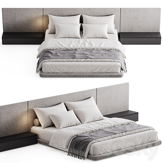 Double bed 08 3ds Max - thumbnail 2