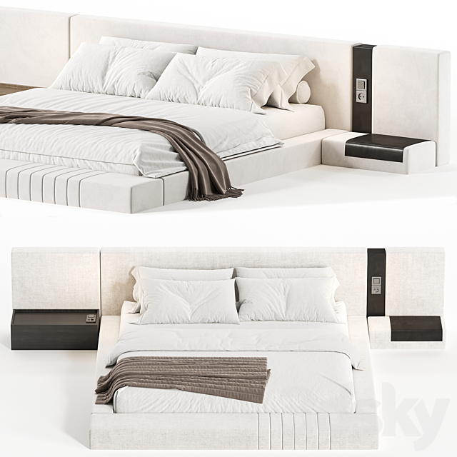 Double bed 13 3DS Max Model - thumbnail 4