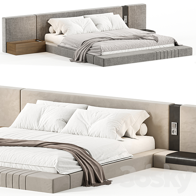 Double bed 13 3DS Max Model - thumbnail 5