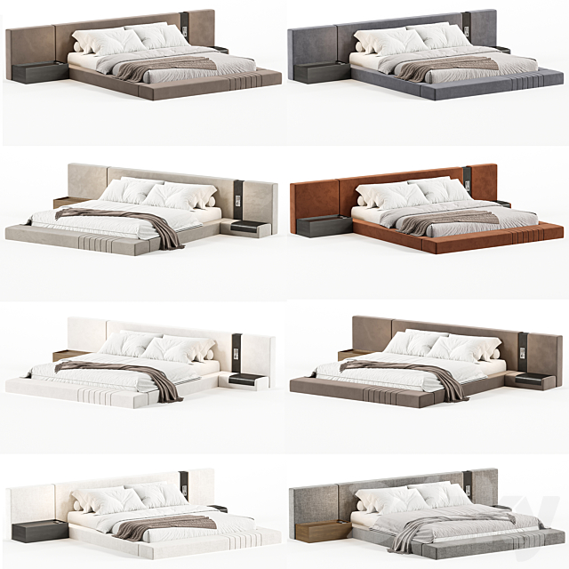 Double bed 13 3DS Max Model - thumbnail 6