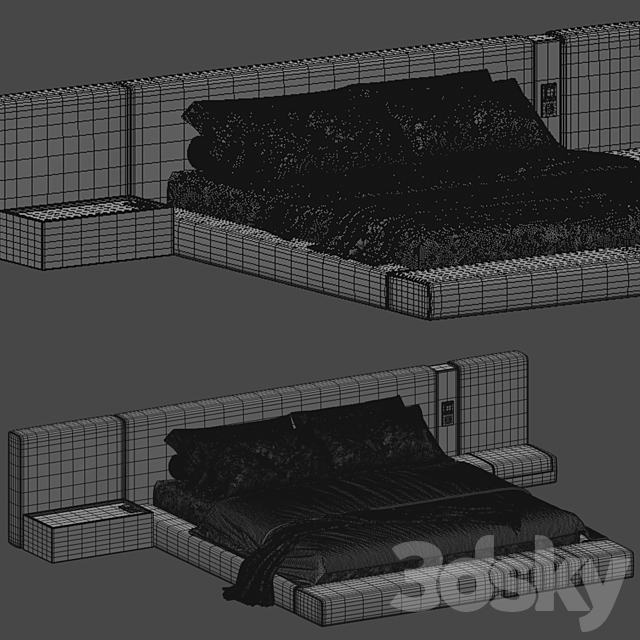 Double bed 13 3DS Max Model - thumbnail 7