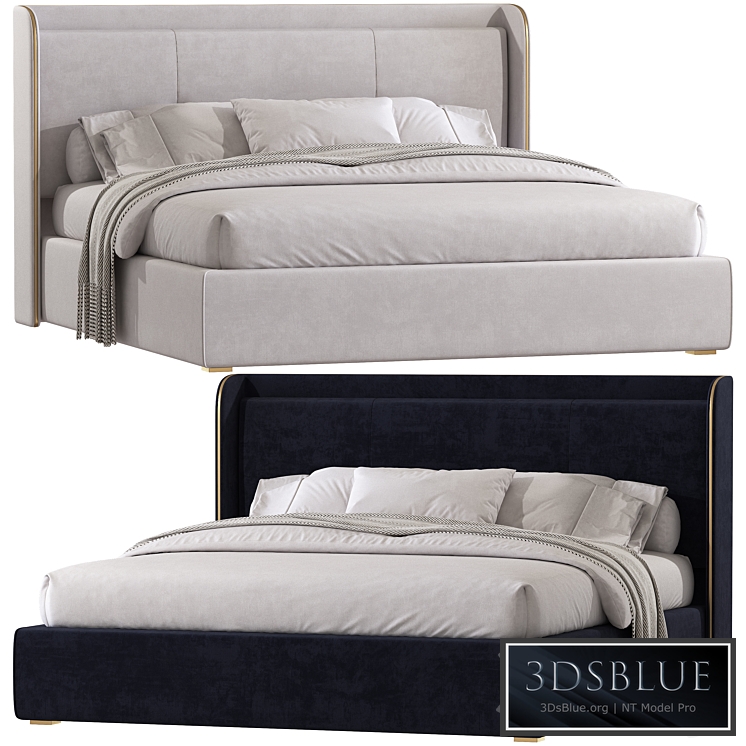 Double bed 146 3DS Max - thumbnail 3