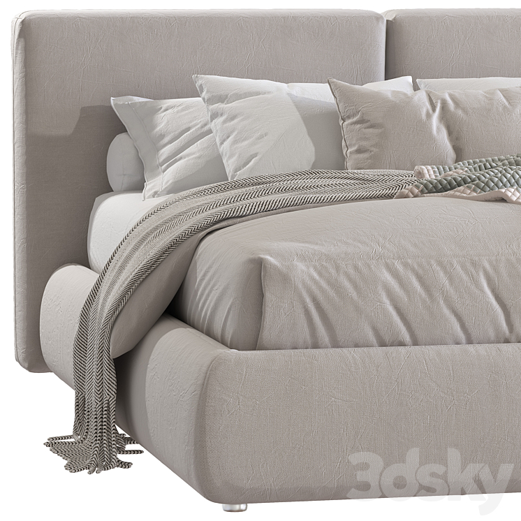 Double bed 61 3DS Max - thumbnail 2