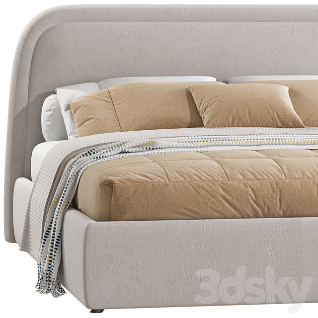 Double bed 63 3DS Max Model - thumbnail 4