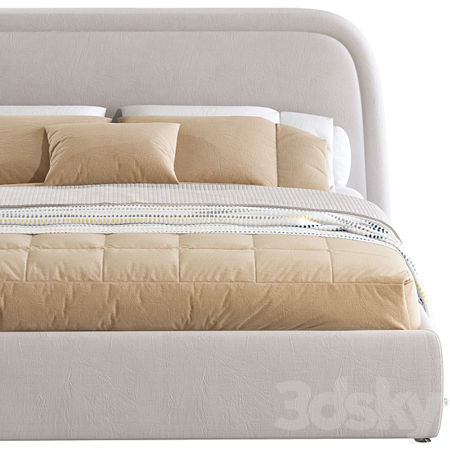 Double bed 63 3DS Max Model - thumbnail 6