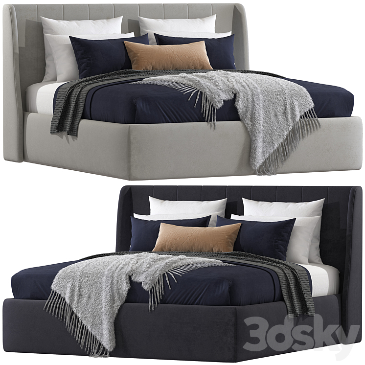 Double bed 81. 3DS Max Model - thumbnail 3