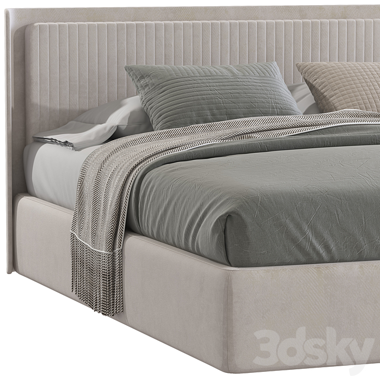 Double bed 88 3DS Max - thumbnail 2