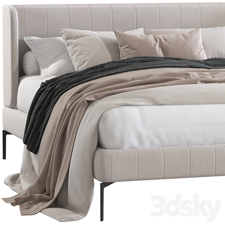 Double bed 89. 3DS Max Model - thumbnail 2