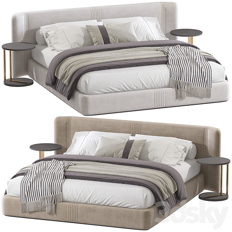 Double bed 96. 3DS Max Model - thumbnail 3