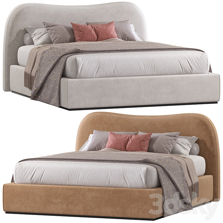 Double bed 99. 3DS Max Model - thumbnail 3