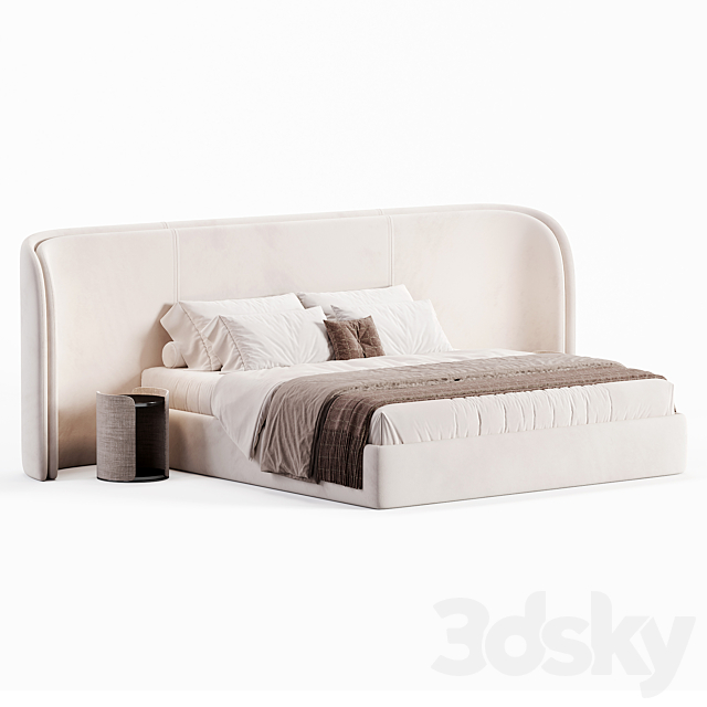 Double bed Ferrol Bed 3DS Max Model - thumbnail 2