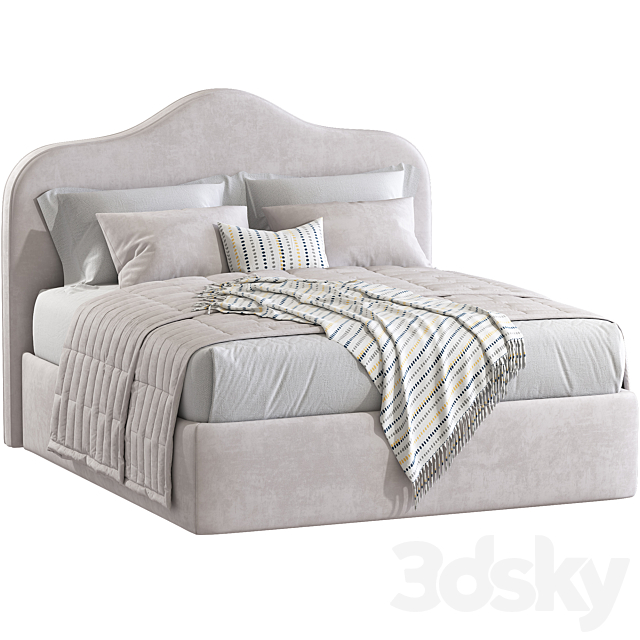 Double bed Marion Natural №217. 3ds Max - thumbnail 3