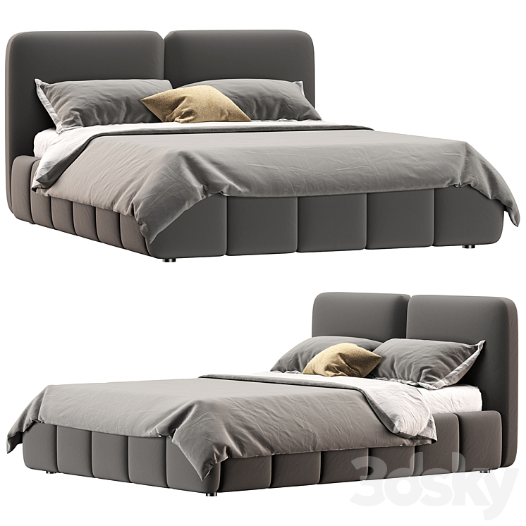 Double bed Maxmo 3DS Max Model - thumbnail 1