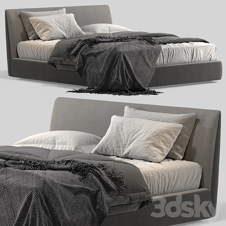 double bed Sangiacomo Atelier 3DS Max - thumbnail 1