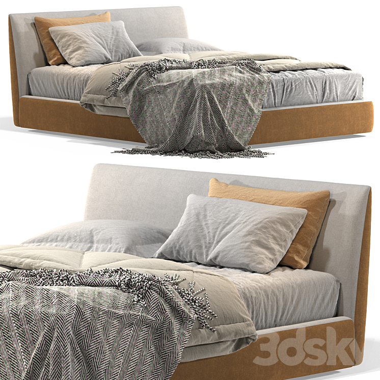 double bed Sangiacomo Atelier 3DS Max - thumbnail 2