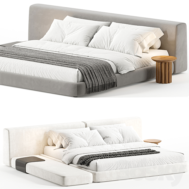 Double bed Siena 3DS Max Model - thumbnail 2