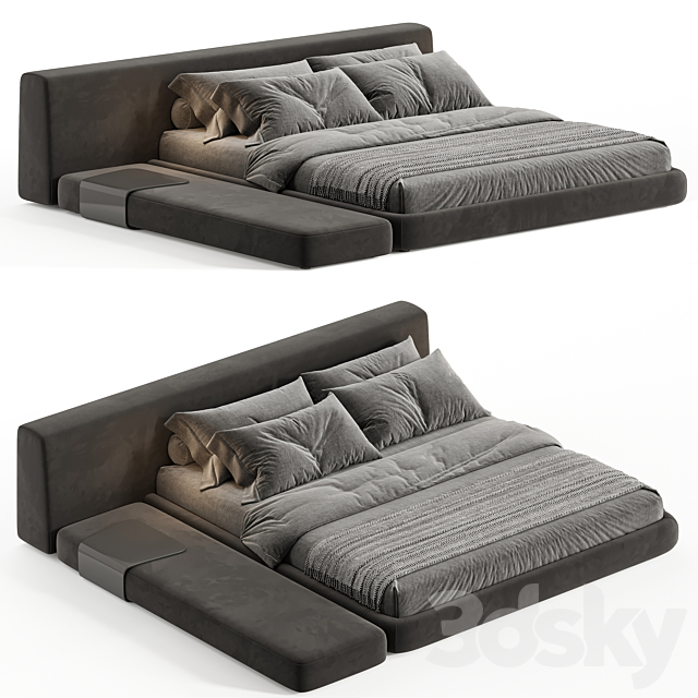 Double bed Siena 3DS Max Model - thumbnail 3