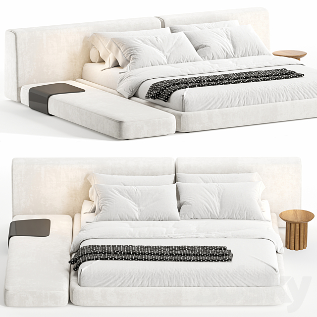 Double bed Siena 3DS Max Model - thumbnail 4