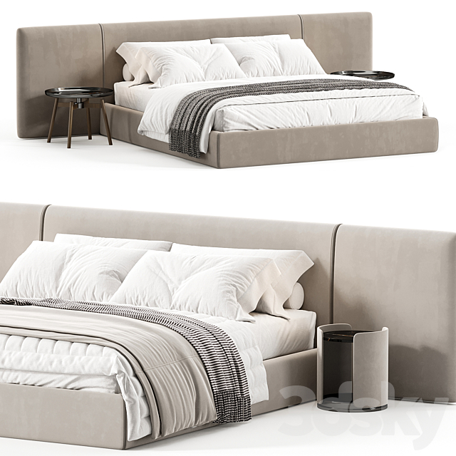 Double bed SUITE 3ds Max - thumbnail 2