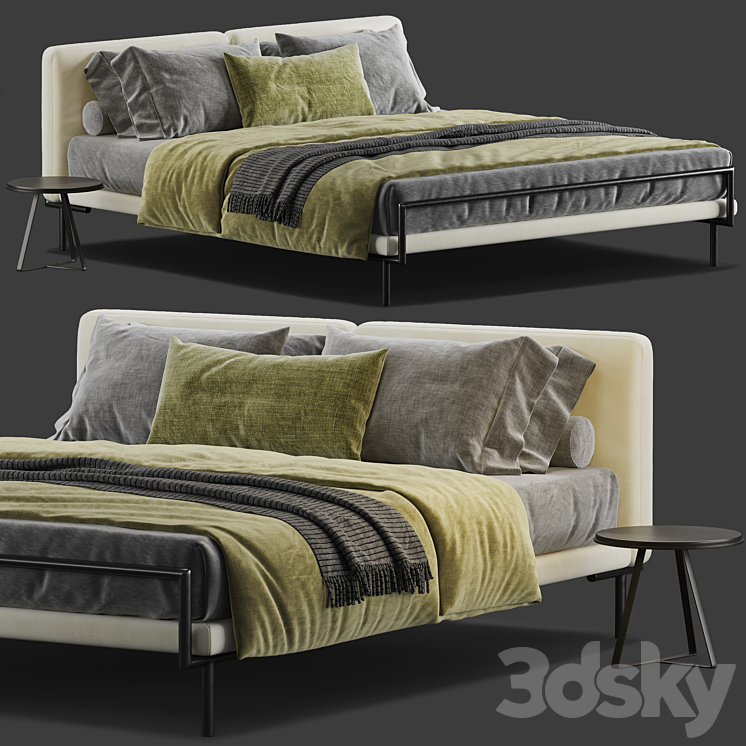 Double bed Twils cameleo 3DS Max - thumbnail 1