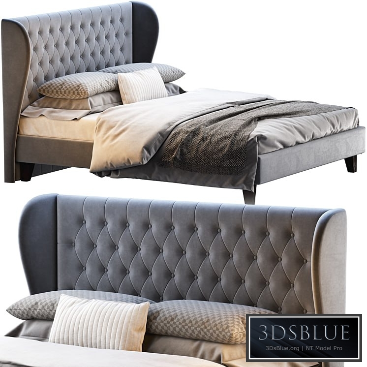 Double bed Vienso 160 Barhat Gray from Divanru 3DS Max - thumbnail 3